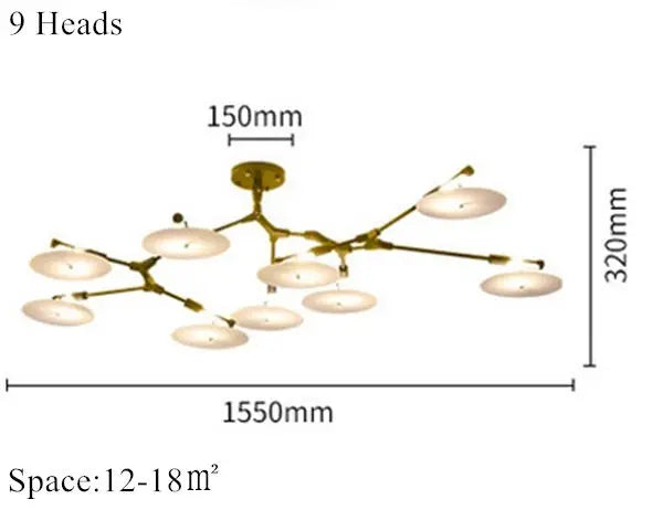Modern molecule chandelier designer luxury Branching Disc Collection living  bedroom decoration replica lamp Home big chandelier