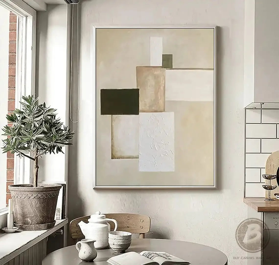 Handmade Large Textured Oil Painting Modern Abstract Geometry Hand Painted Wall Art PictureFor Living Room Porch Entrance Decor