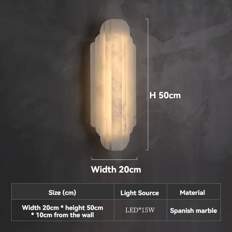 Luxury Marble Wall Lamp for Villa Living Room Corridor Stair Spanish Alabaster Decor Lighting French Postmodern Designer Light
