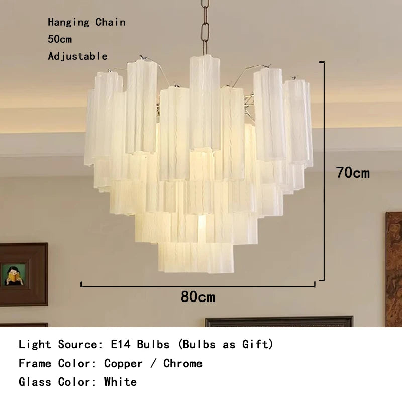 Modern living room chandelier with long glass pendant for bar ceiling decoration, adjustable pendant chain, home decoration