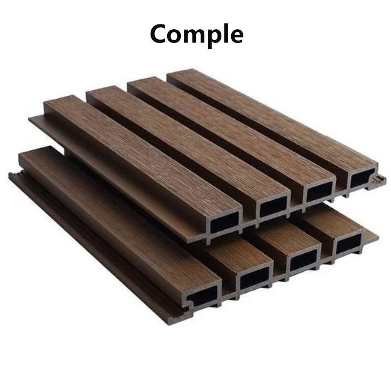 WPC Garden Wall Panel Outdoor Decorative 8mm Waterproof & UV Resistant, Wood Grain Texture for Fence/Patio DIY