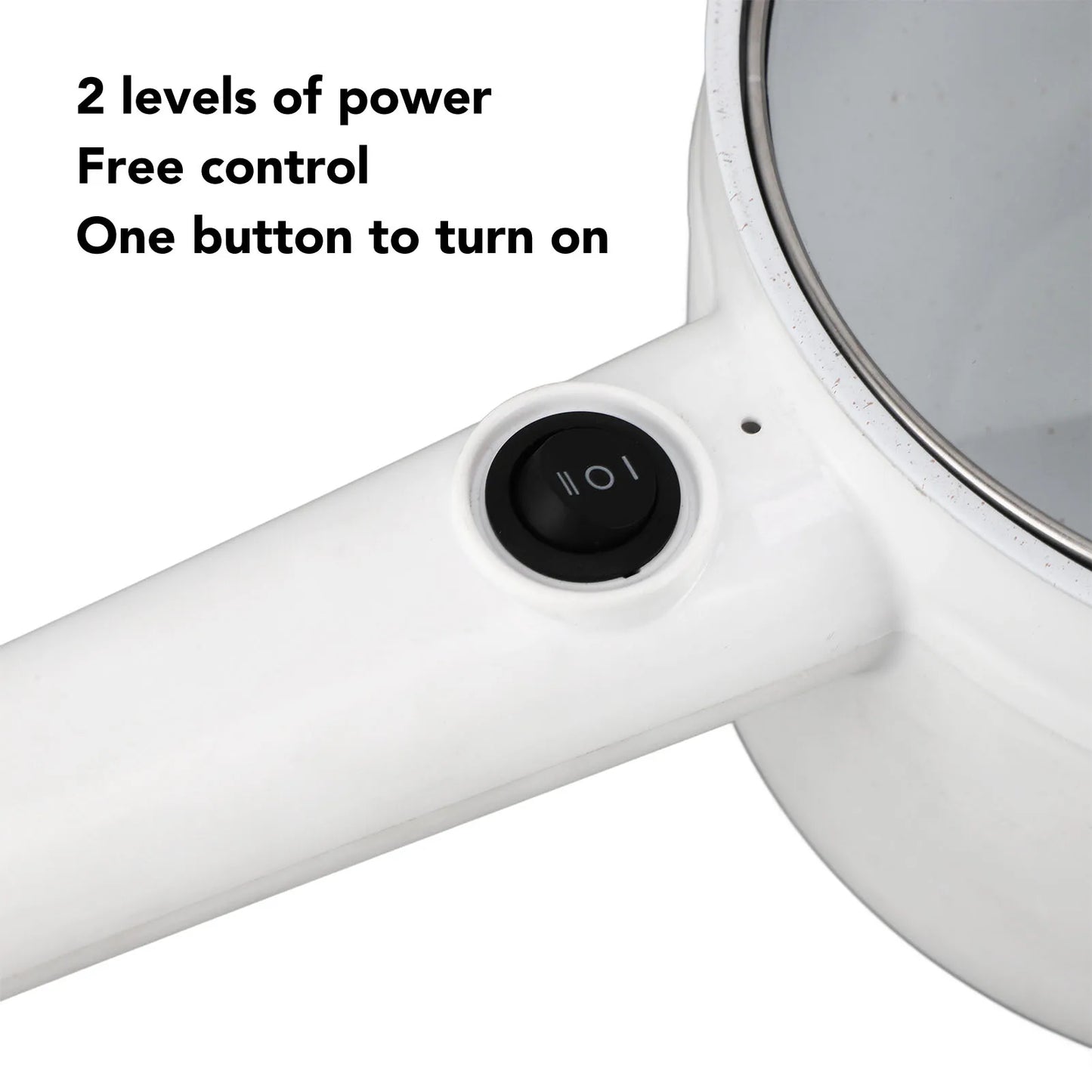 Electric Cooking Pot 1.8L Mini Multifunctional Anti Stick 2 Speed Adjustable 600W with Steam Basket Electric Ramen Cooker