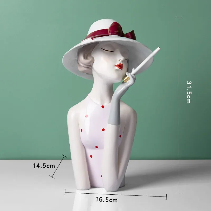 Light Luxury Girl High-Level Sense Ornaments, Living Room Decor, TV Cabinet Desktop, Statue, Shop Window Decor, Crafts, Gift