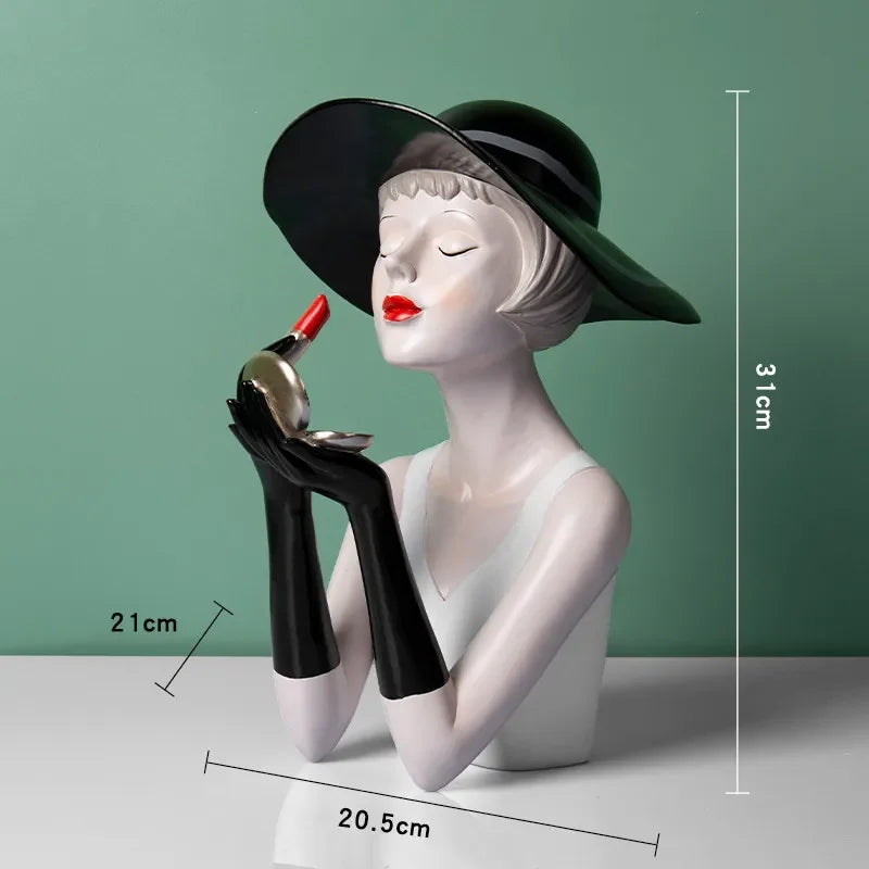 Light Luxury Girl High-Level Sense Ornaments, Living Room Decor, TV Cabinet Desktop, Statue, Shop Window Decor, Crafts, Gift