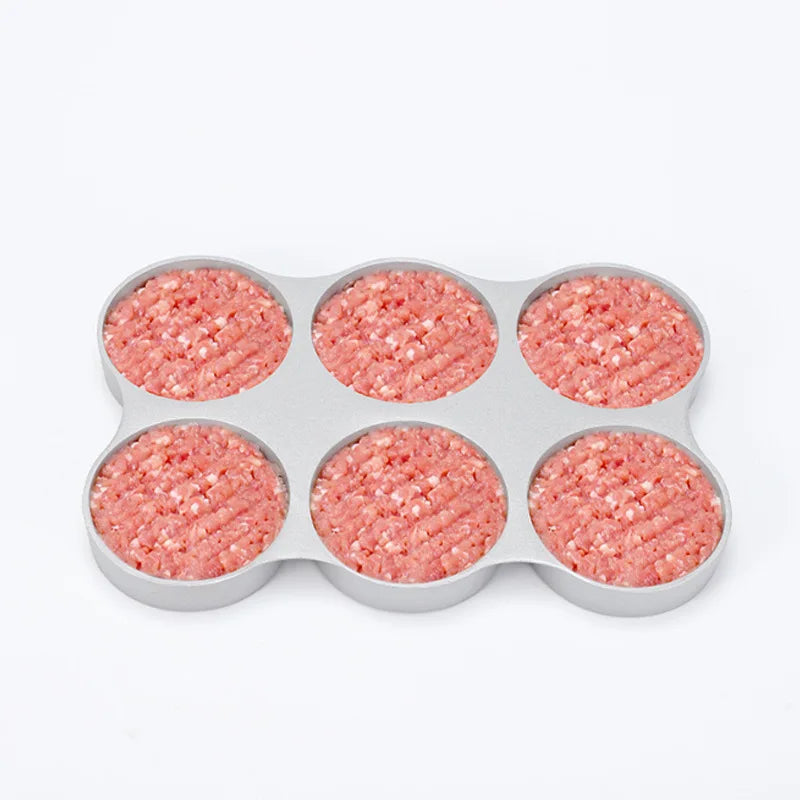 6 Grid Double Hole Burger Meat Press Machine Hamburger Press Non-Stick Minced Steak Press Hamburger Mold Kitchen Tools