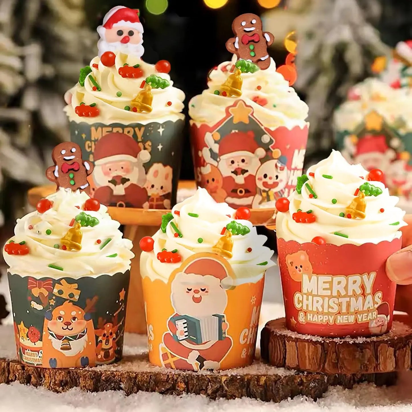 Christmas Sprinkles Mix Christmas Tree Santa Claus Sprinkles Christmas Jimmies Red and Green Sprinkle for  Cookie Baking Decor