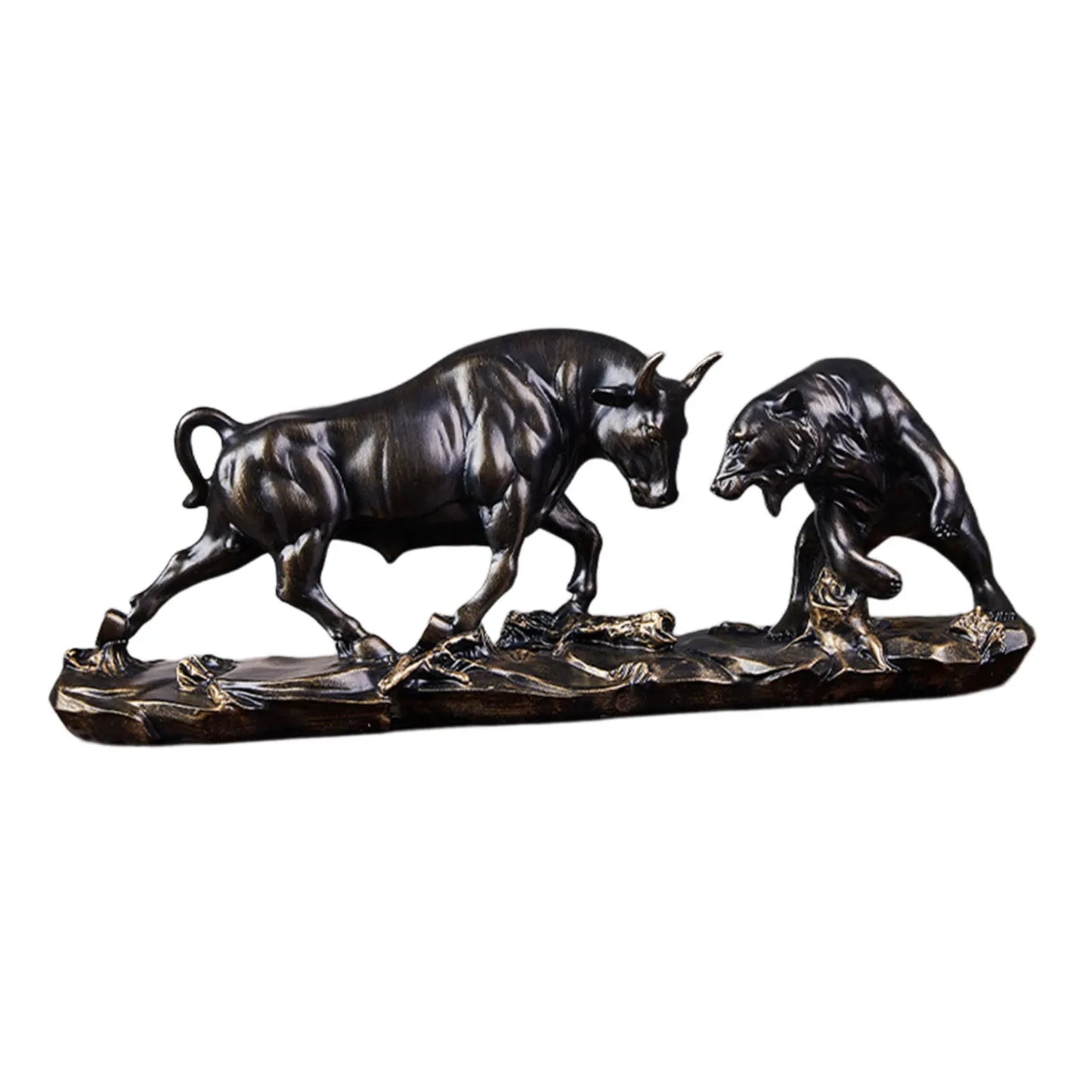 Bear and Bull Statue Animal Sculpture Resin Statue Figurine Ornament for Desktop Shelves Cabinet Decor Birthday Art Modern Decor