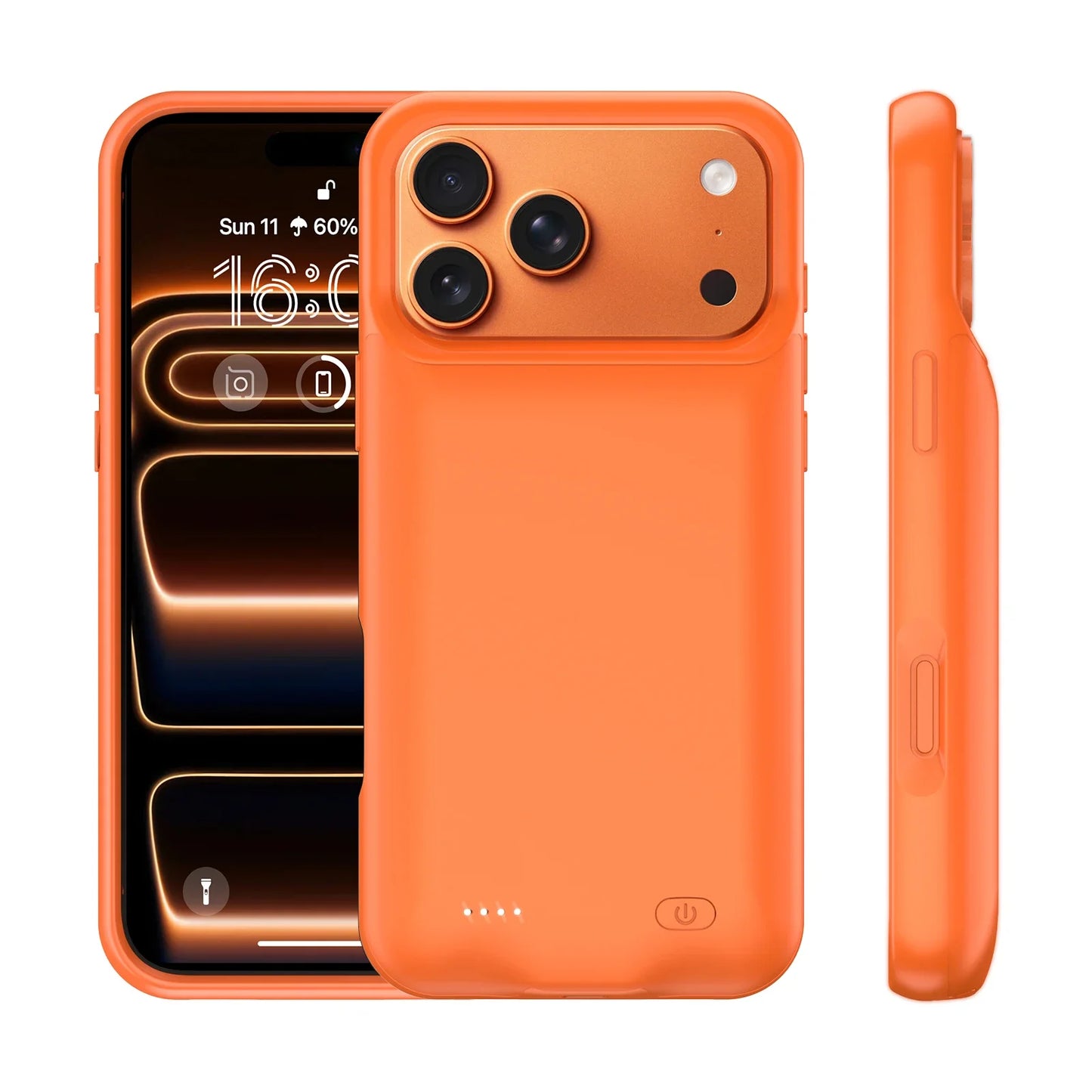 Orange Color Wireless Battery Charger Case for IPhone 17 Pro Max Magnetic Power Bank Battery Charging for IPhone 17 Pro Max
