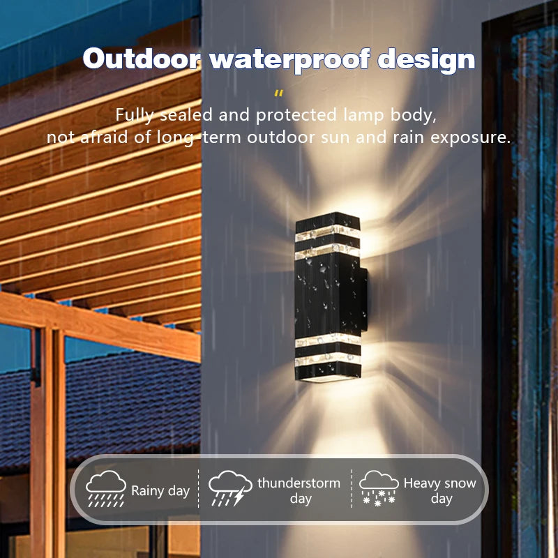 Modern LED Wall Lamp Outdoor Waterproof Courtyard Lamp Living Room Bedroom Porch Stairs Indoor and Outdoor Home Decoration Light