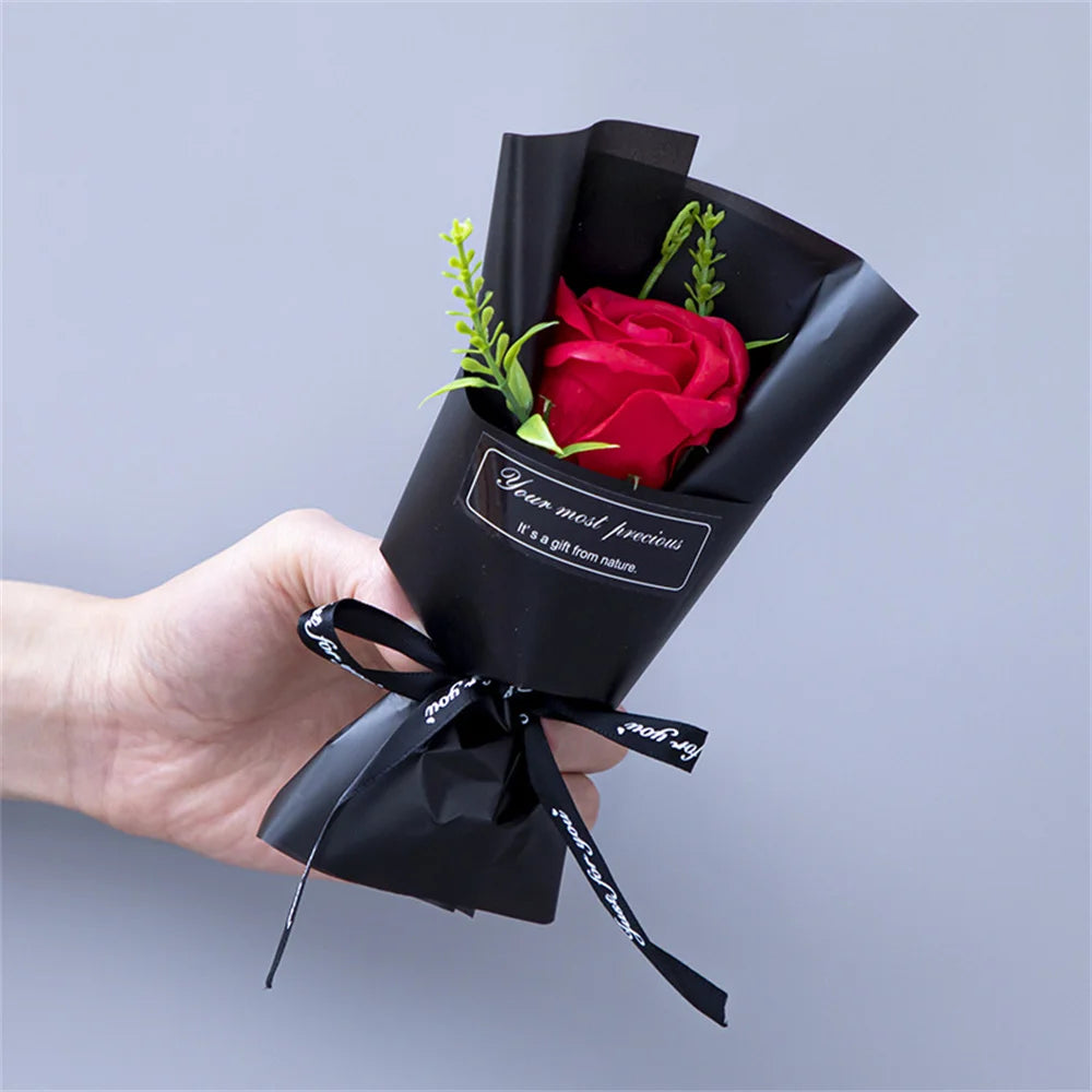 Soap Rose Bouquet Valentines Day Gift for Friends Wedding Bouquet Home Decorations Rose Flower Bouquet Hands Wedding Party Gifts