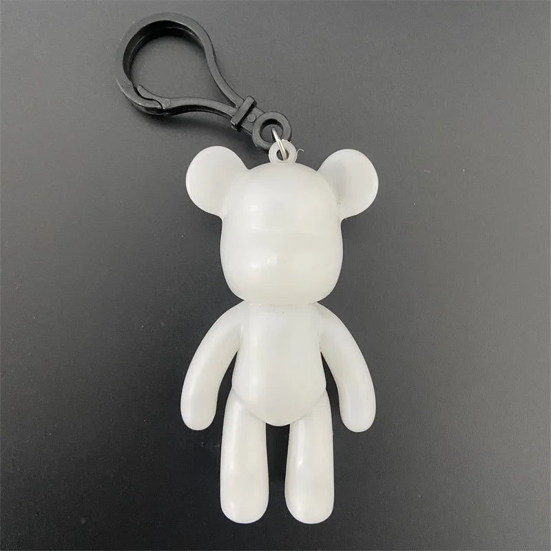 DIY Fluid Bear Sculpture Handmade DIY Painting Cool Bear Figurine Animal White Mold Graffiti Art Accessories Home Decoration