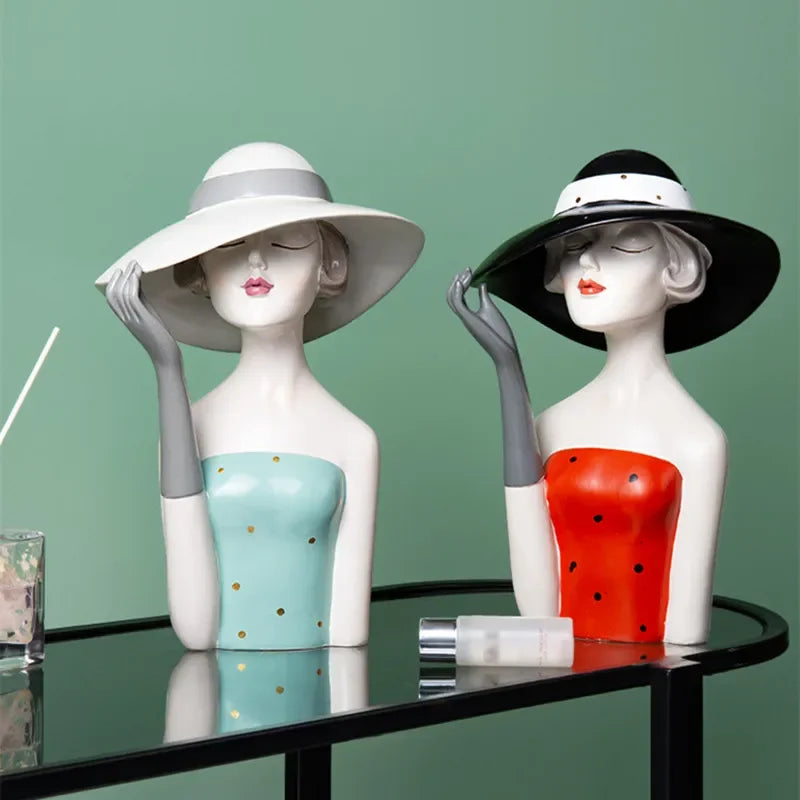 Light Luxury Girl High-Level Sense Ornaments, Living Room Decor, TV Cabinet Desktop, Statue, Shop Window Decor, Crafts, Gift