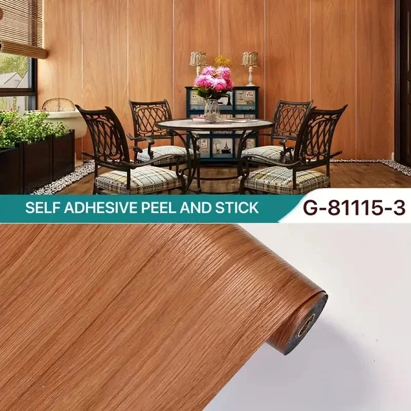 Roll of PVC self-adhesive wall floor covering material, marble and wood grain vinyl sheet with aluminum foil backing, dual purpo