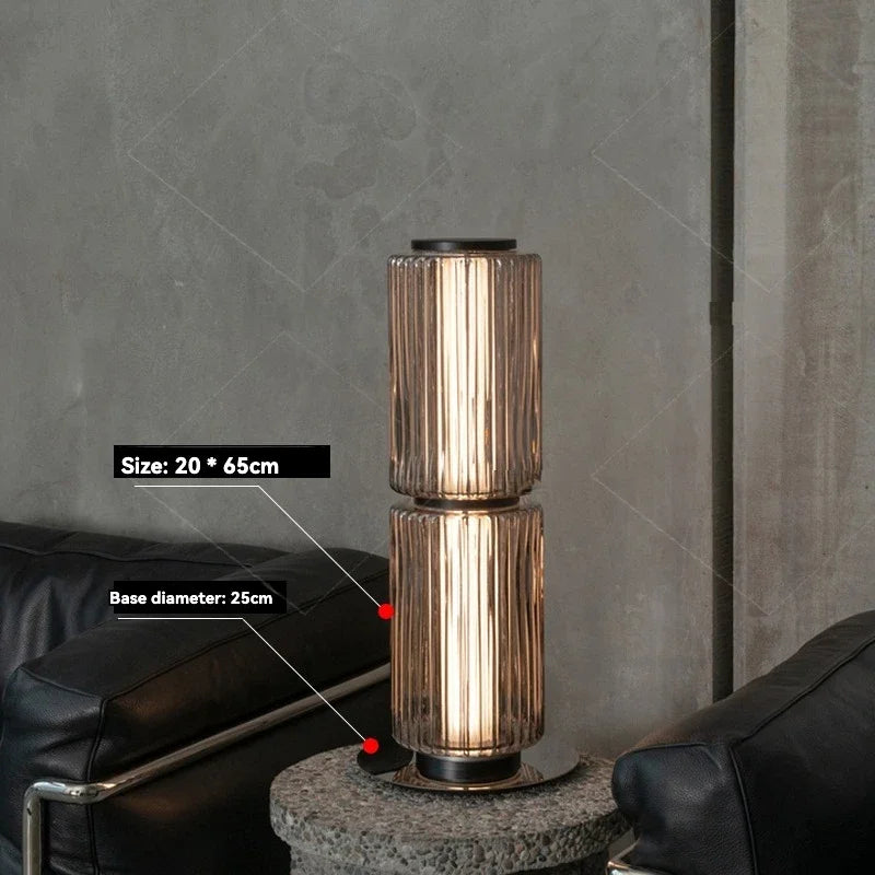 Italian Designer Luster Modern LED Floor Lights For Living Room Bedroom Bedside Table Lamp Home Decor Glass Cylinder Floor Lamps