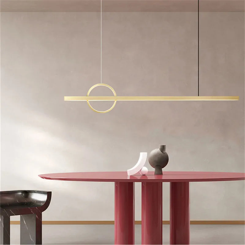 Nordic long chandelier Design lamps hanging minimalist restaurant geometric atmosphere bar minimalist house decoration lamps