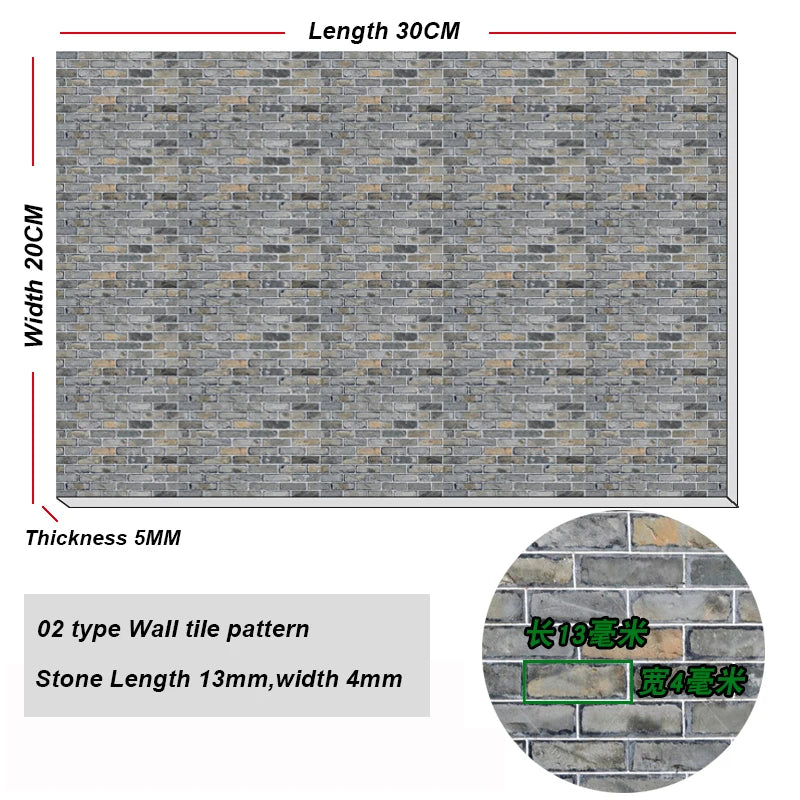 20*30CM Miniature Building Wall Panel Material PVC Floor Tile Model For Diy Handmade Dollhouse Decoration for Diorama 1pc