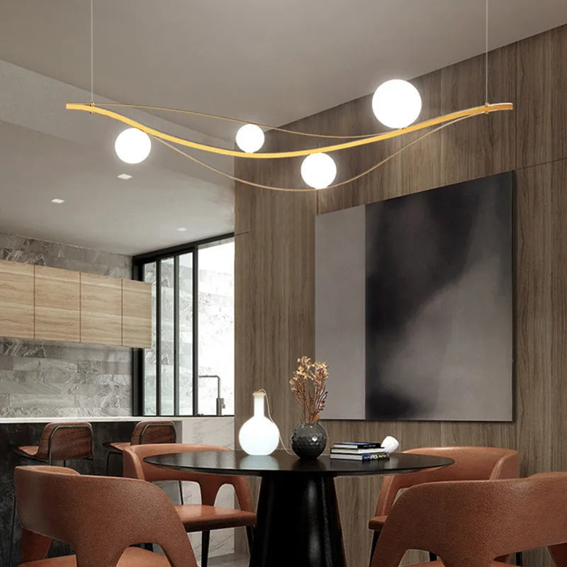 Postmodern chandelier lamp creative personality gold chandelier living room kitchen bar art designer glass bubble lamp