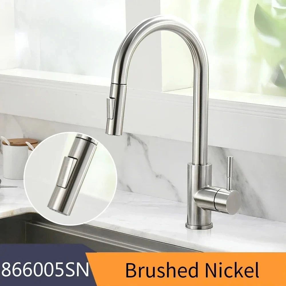 Kitchen Basin Faucets，silver color Surface Faucet，bathroom Sink Taps，Pull Out Kitchen Taps ，Single Hole G1/2 mixer Faucet