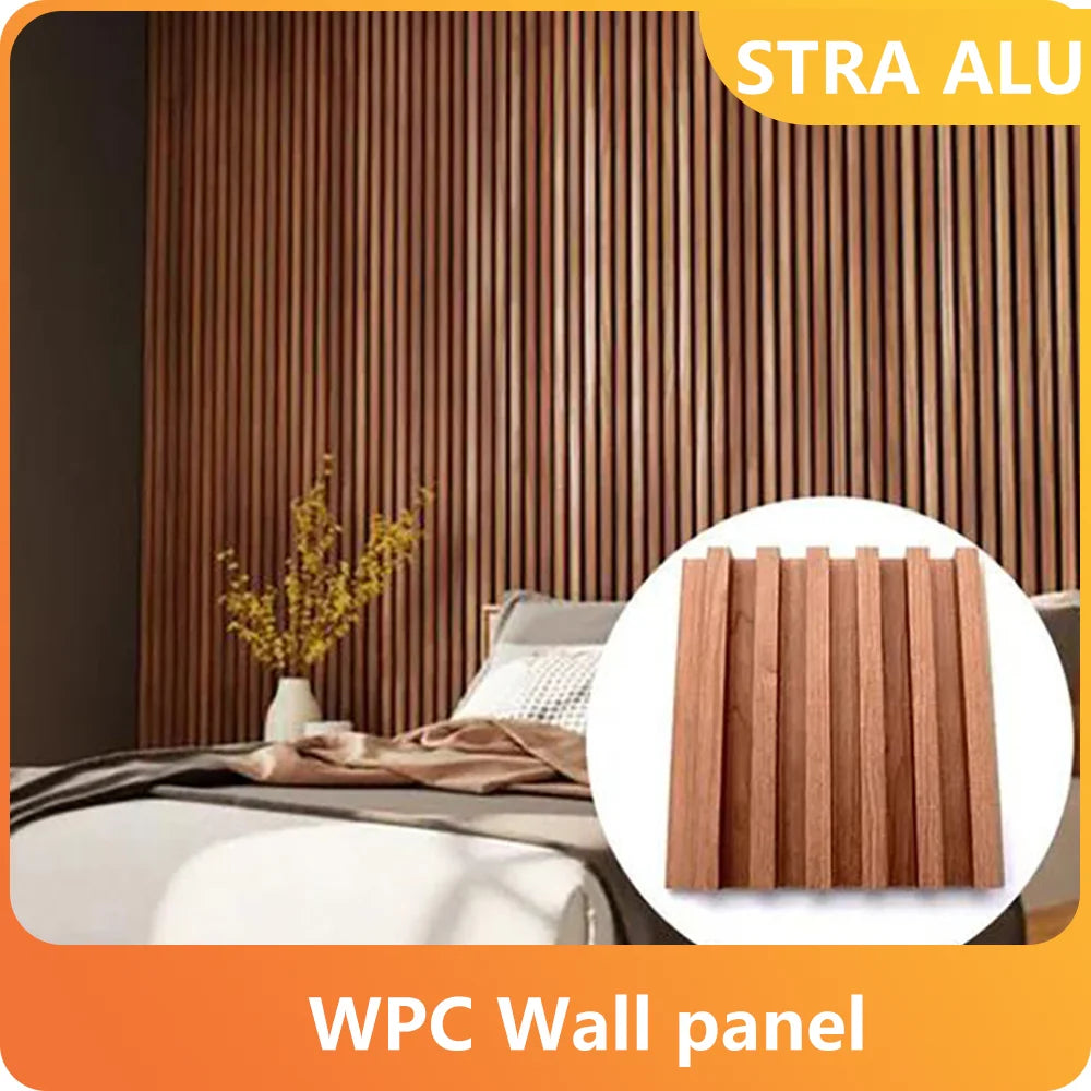 WPC Garden Wall Panel Outdoor Decorative 8mm Waterproof & UV Resistant, Wood Grain Texture for Fence/Patio DIY