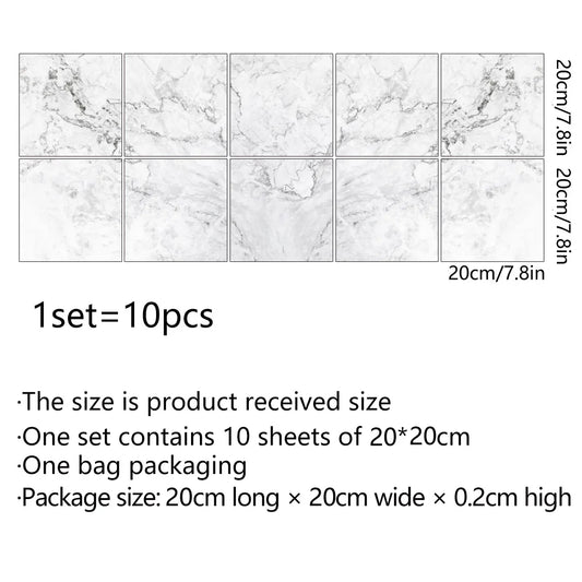 Floral Marble Wall Panels, Peel&Stick Waterproof Tiles for Kitchen Backsplash/Balcony & DIY Home Upgrade