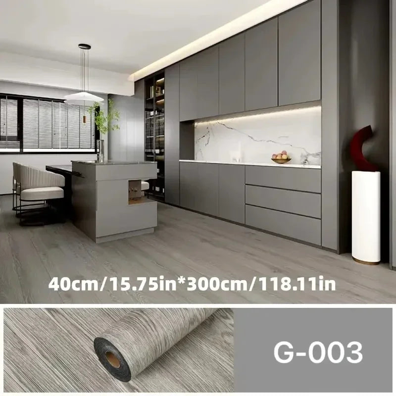 Roll of PVC self-adhesive wall floor covering material, marble and wood grain vinyl sheet with aluminum foil backing, dual purpo