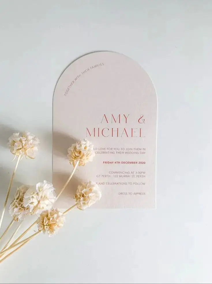 Custom Arch Photo Wedding Invitation Elegant Thank You Card Save the Date Postcard Print Brand Business Logo Design Decoration