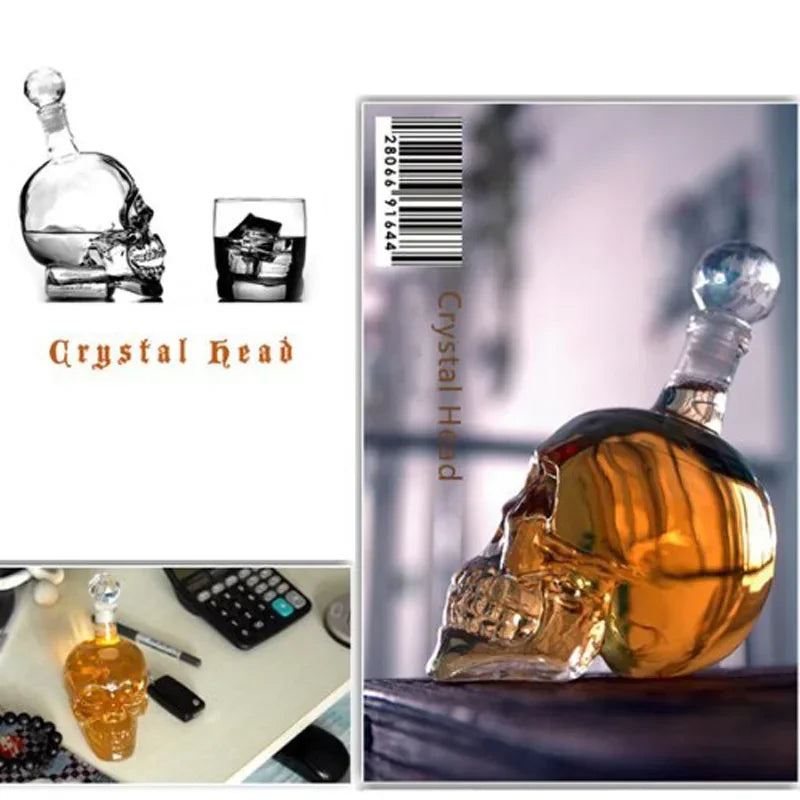 Creative 350-1000mll skull vodka foreign wine bottle cup glass dispenser insulated wine glass  drinking glasses wine glasses