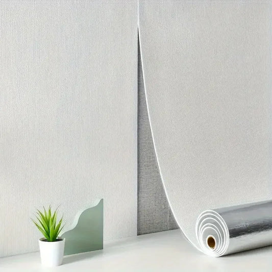 PVC Solid Color Thickened Wall Sticker Self-adhesive Linen Waterproof Wallpaper  for Livingroom Bedroom Kitchen Decor Wallpaper