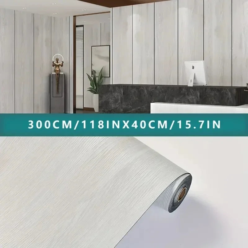 Roll of PVC self-adhesive wall floor covering material, marble and wood grain vinyl sheet with aluminum foil backing, dual purpo