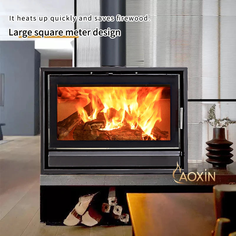 Real Fire Fireplace with Firewood for Home Use for Rural Cottages Inns Self-Built Houses Wood Stove Heating