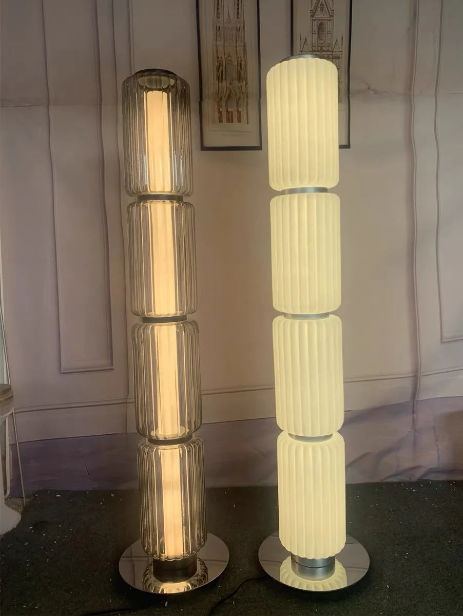 Italian Designer Luster Modern LED Floor Lights For Living Room Bedroom Bedside Table Lamp Home Decor Glass Cylinder Floor Lamps