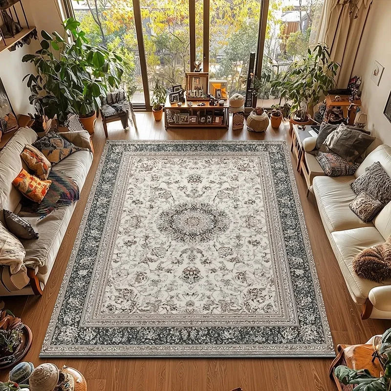 RAKKS Retro Style Rugs for Bedroom Large Area Living Room Decoration Anti-slip Carpet Washable Lounge Floor Mat Home Soft Rug