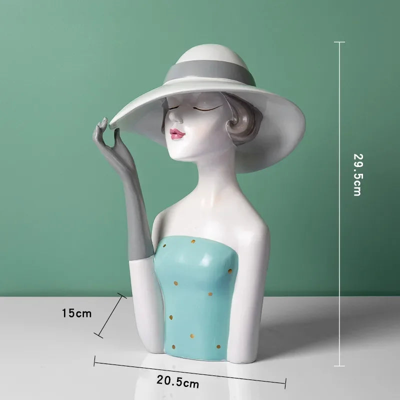 Light Luxury Girl High-Level Sense Ornaments, Living Room Decor, TV Cabinet Desktop, Statue, Shop Window Decor, Crafts, Gift