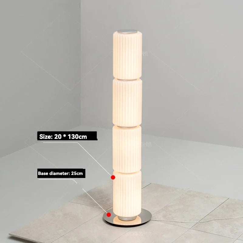 Italian Designer Luster Modern LED Floor Lights For Living Room Bedroom Bedside Table Lamp Home Decor Glass Cylinder Floor Lamps