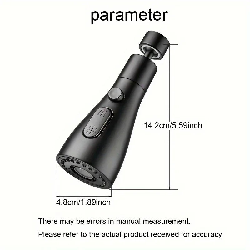 Faucet Extender Metal Alloy 360 Rotation Sprayer Kitchen Taps Three Modes Head Water Saver Anti-Splash Tap Booster Shower Faucet
