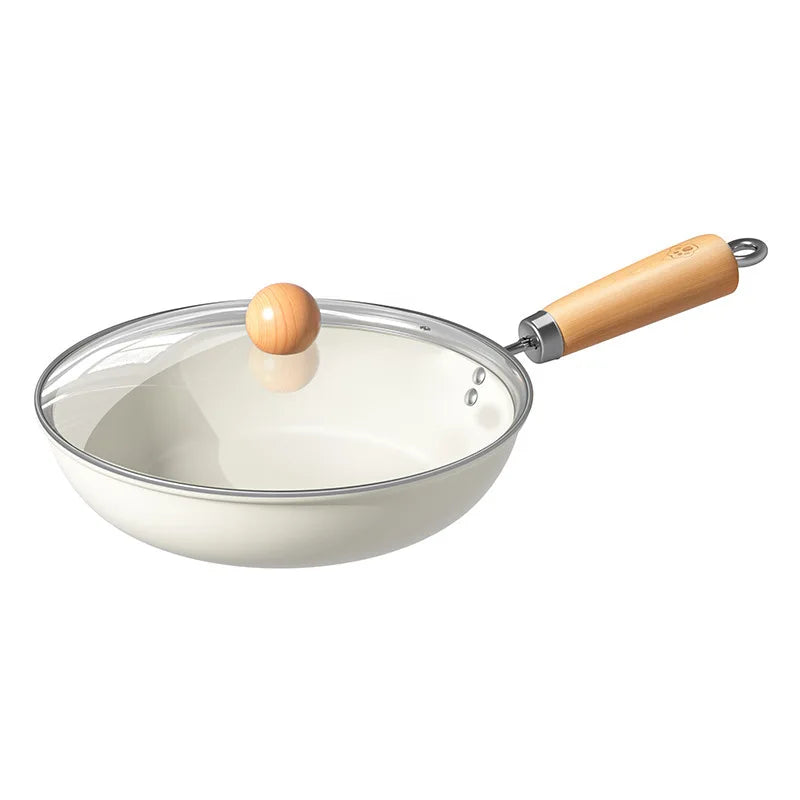 Ceramic flat bottomed pan, non stick pan, household stir fry pan, fried egg pancake pan, steak frying pan