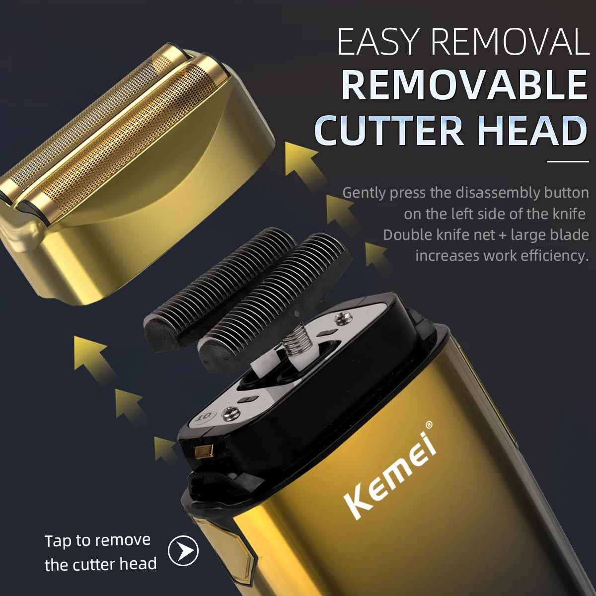 Kemei TX10 new electric shaver with LED display rechargeable beard shaver men's bald shaver original blade accessories