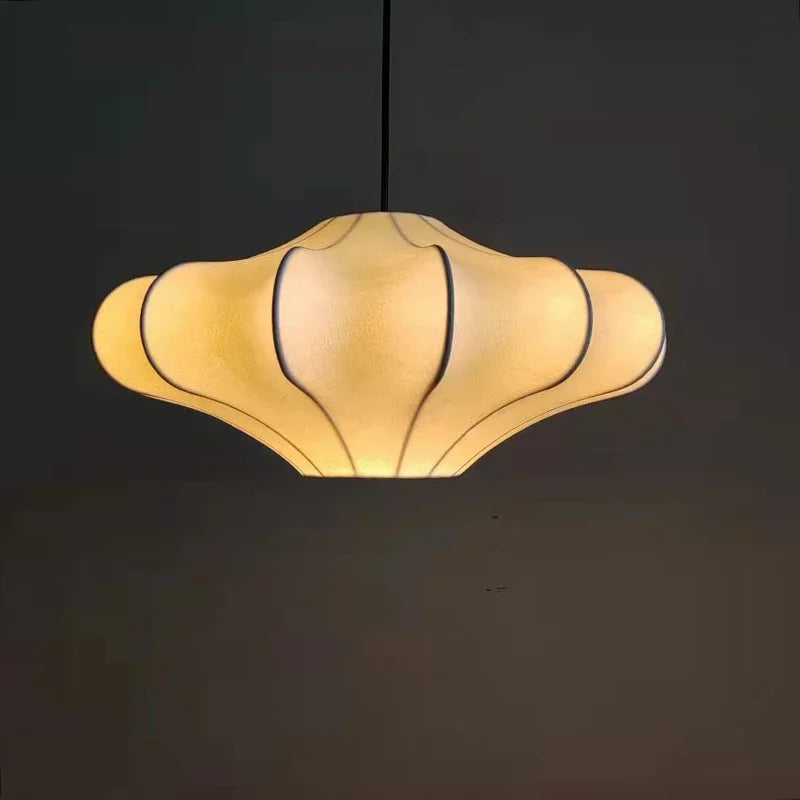 Luxury Silk Lamp Restaurant Pendant Lights Nordic Minimalist Home Decor Chandeliers for Dining Room Bedroom Suspension Luminaire