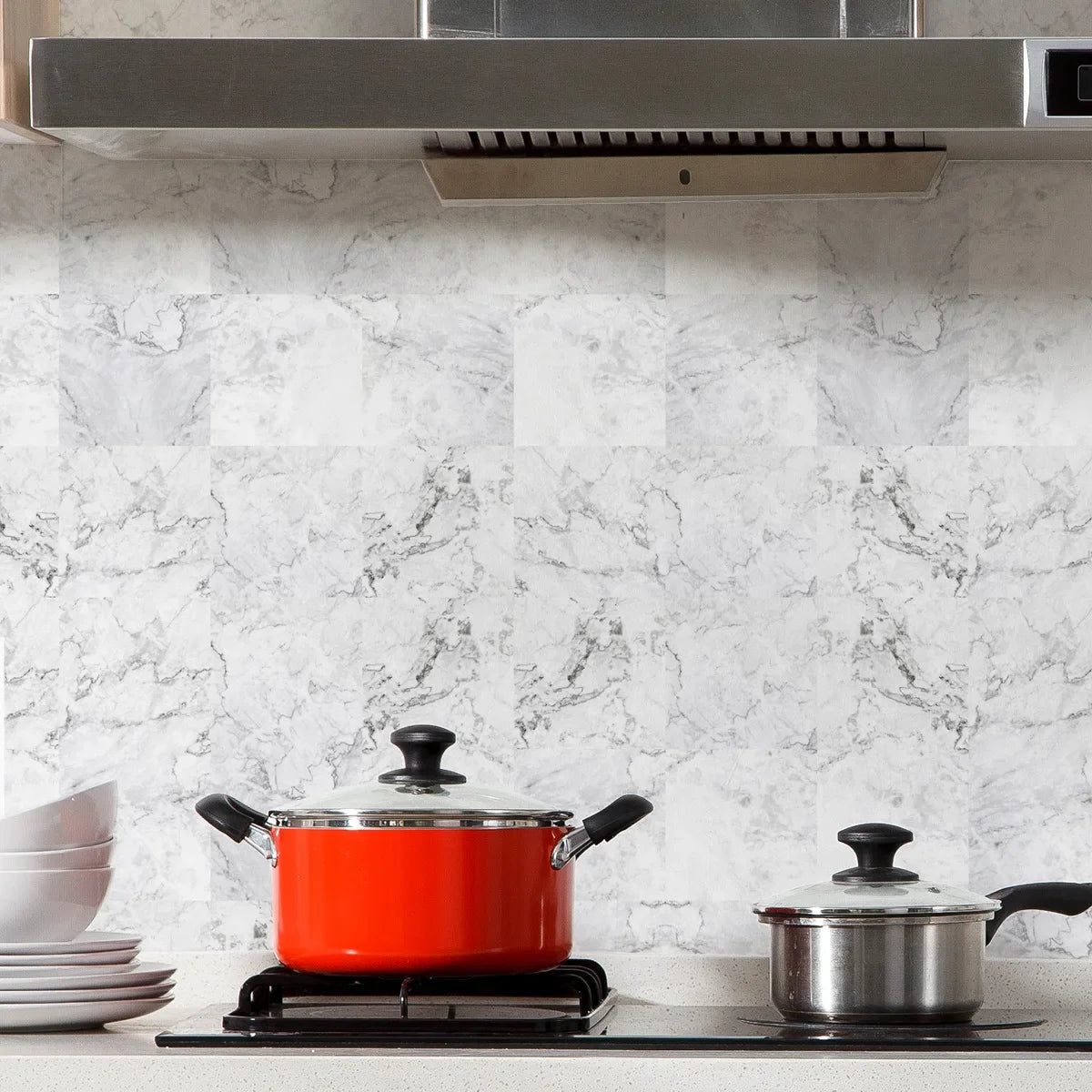 Floral Marble Wall Panels, Peel&Stick Waterproof Tiles for Kitchen Backsplash/Balcony & DIY Home Upgrade