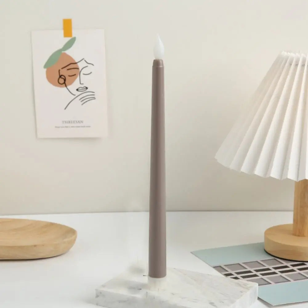 Simulation Led Candles with Flickering Flame Battery Operated Candlesticks Creative 3D Wick Flameless Taper Candles Restaurant