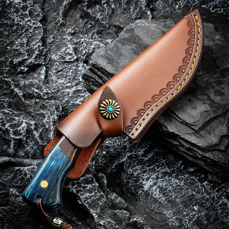Household wooden handled knives, fruit knives, stainless steel kitchen knives, for cooking and outdoor camping barbecue knives