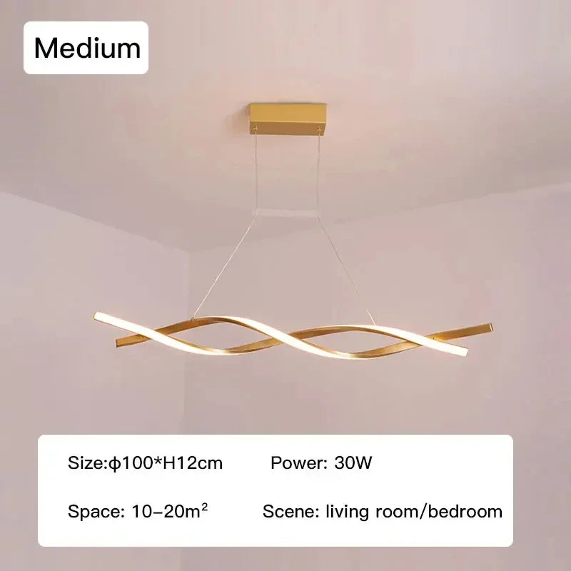 Nordic artistic home decor led chandelier Modern long strip pendant lamps Dining Living room Restaurant hanging indoor lighting