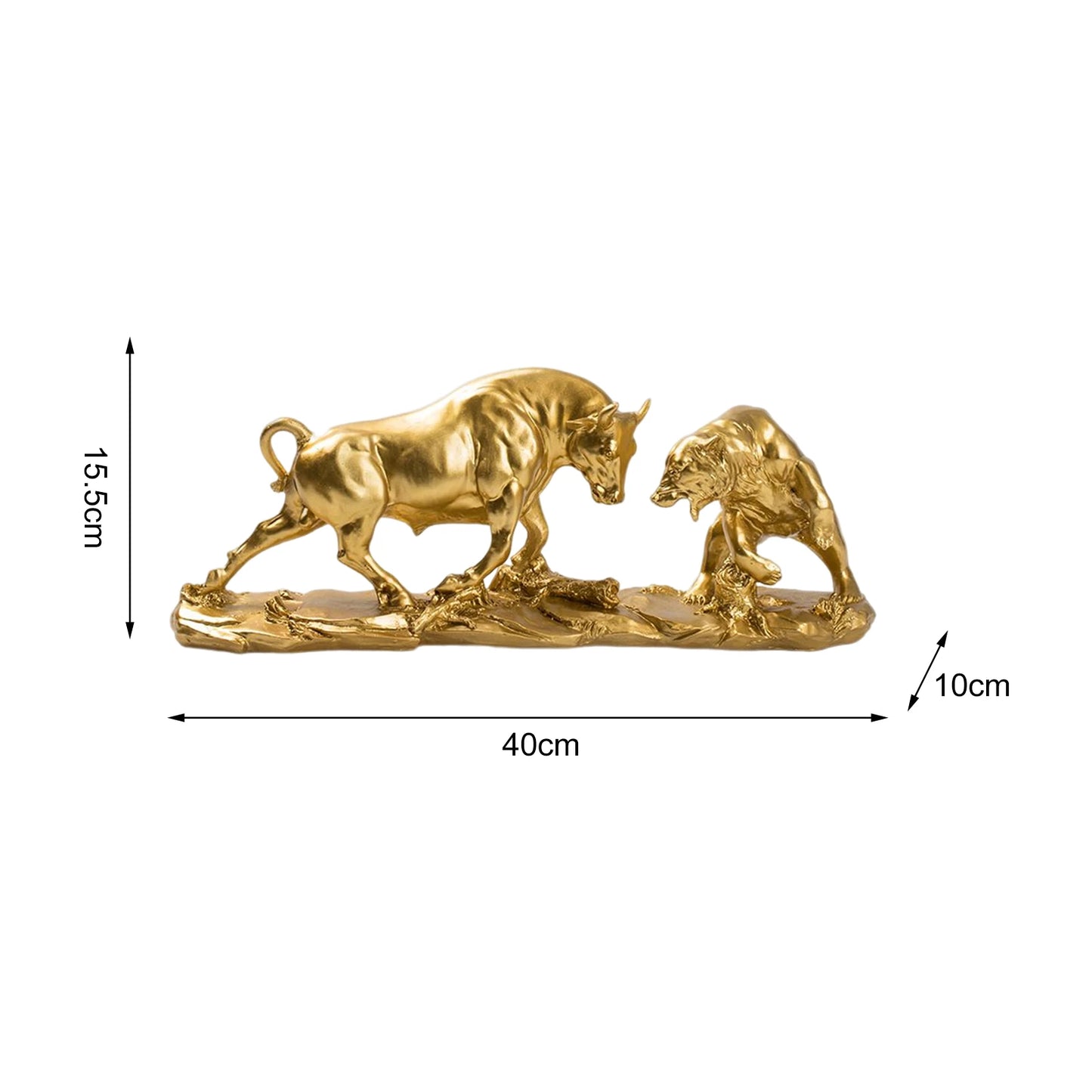 Bear and Bull Statue Animal Sculpture Resin Statue Figurine Ornament for Desktop Shelves Cabinet Decor Birthday Art Modern Decor