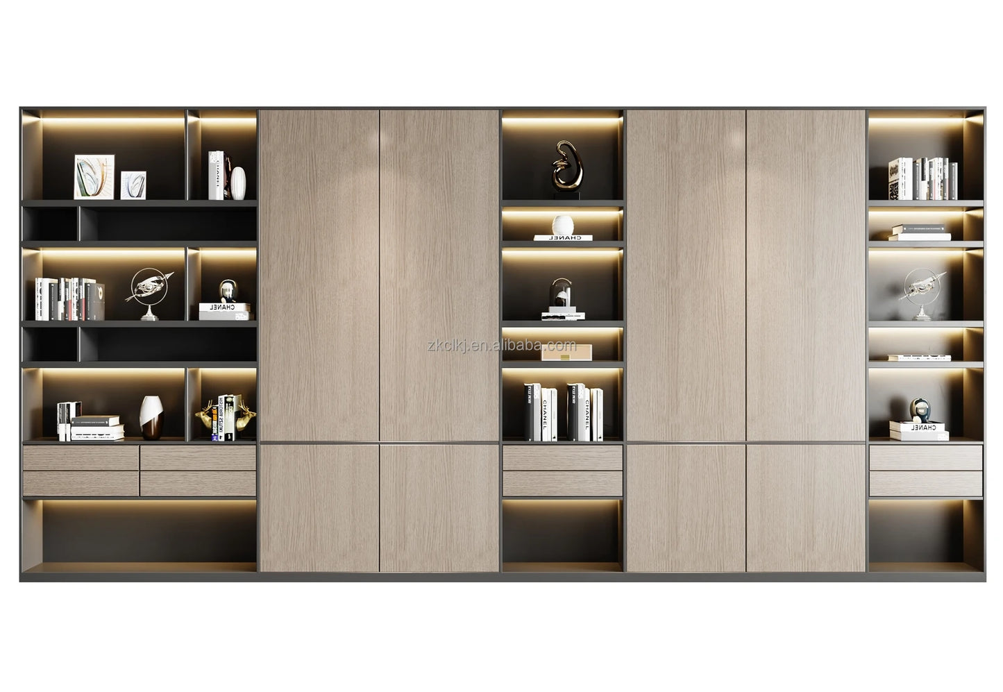 Modern Multifunctional Wooden Wardrobe for Home Bedroom Villa Wine Cellar Apartment Durable Assembly for Mall Furniture