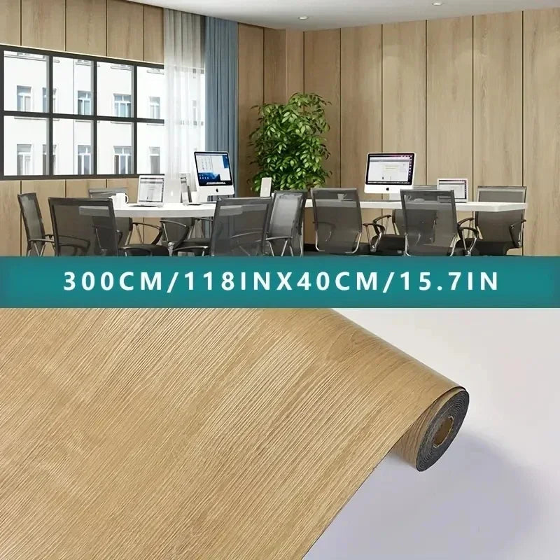 Roll of PVC self-adhesive wall floor covering material, marble and wood grain vinyl sheet with aluminum foil backing, dual purpo