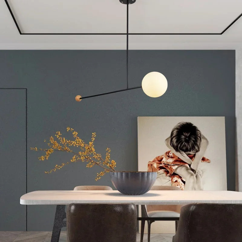 Modern Black Chandelier Dining Table Ceiling Lamps Room Lighting E14 Pole Hanging Light Bedroom Living Room Lighting Fixtures