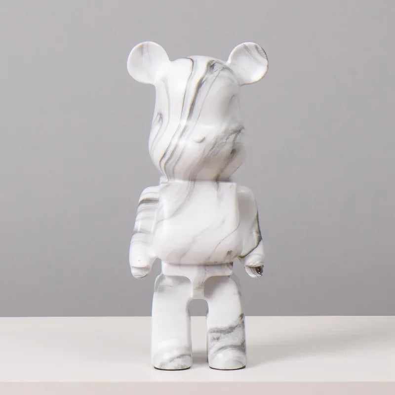 27cm Graffiti Bear Statue Paint Block Bear Decor Resin Desktop Ornaments Home Decoration Living Room Bear Floor Sculpture Gifts