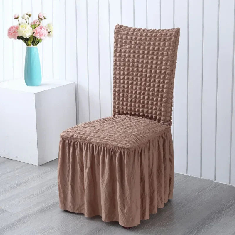 Puff Wedding Chair Cover Banquet Luxury Cover for Chairs Spandex Stretch Backrest Chair Case Protect Wholesale Free Shipping