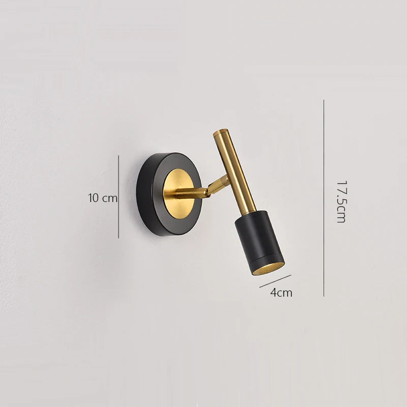 Luxury Home Decor Spot Wall Lamp Metal Body Plating Rotatable Sconce Light LED Hotel Bedroom Retro Design Reading Sconce Lustres