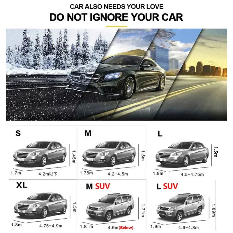 Full Car Cover Indoor Outdoor Car Protective Cover Sun Shade Dustproof Anti UV Protection Cover Universal for Sedan SUV